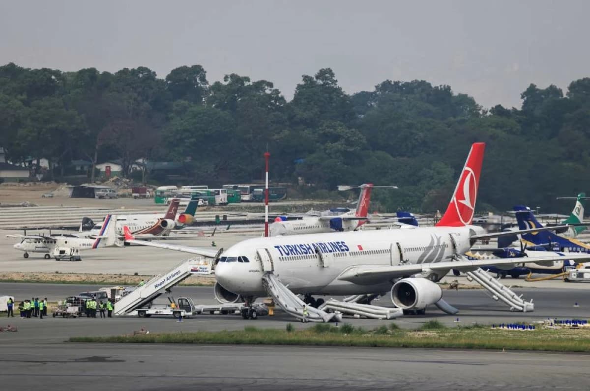 Turkish Airlines plane evacuated after tyre fire in Kathmandu