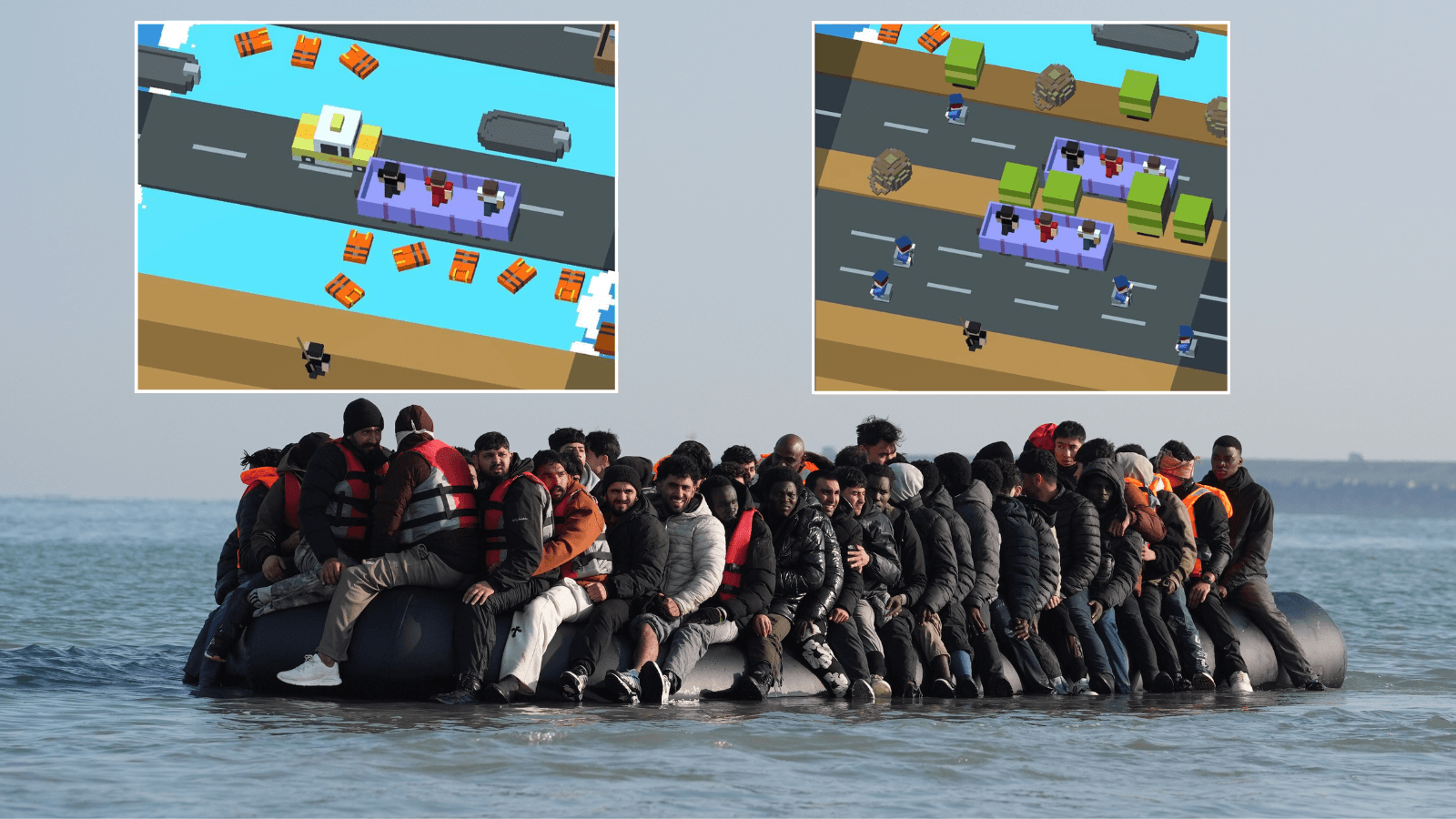 Britain's shocking milestone of 200,000 migrant Channel crossings marked in new video game