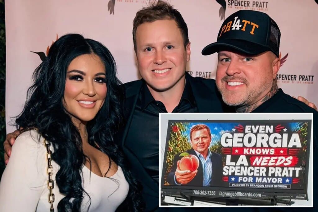 Spencer Pratt goes coast-to-coast as billboard celebrating his campaign pops up in unlikely place