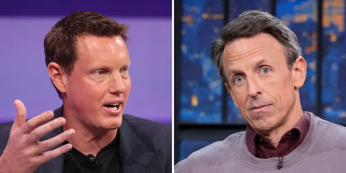 Seth Meyers roasted David Ellison and Paramount during NBCU’s annual presentation to advertisers
