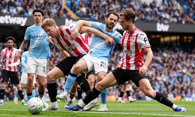 Man City vs Brentford - Premier League LIVE: Jeremy Doku steps up to the plate again as he breaks deadlock for nervy hosts as they aim to close gap on league leaders Arsenal