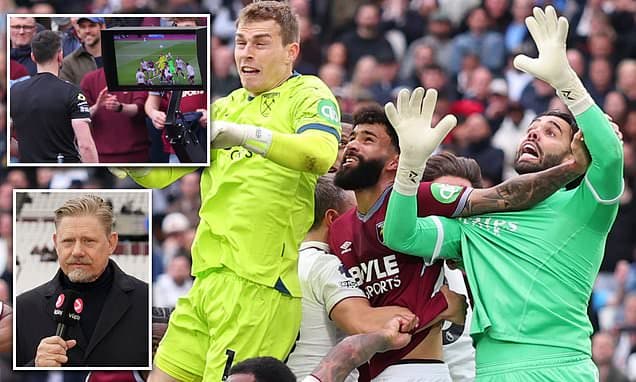 Peter Schmeichel FUMES at 'crazy' and 'so wrong' decision to disallow last-gasp West Ham goal - as he claims Arsenal have been scoring like that all season