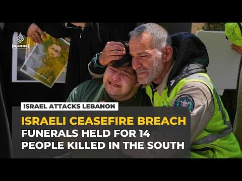 Funerals in southern Lebanon after Israeli strikes kill 14, mostly from one family