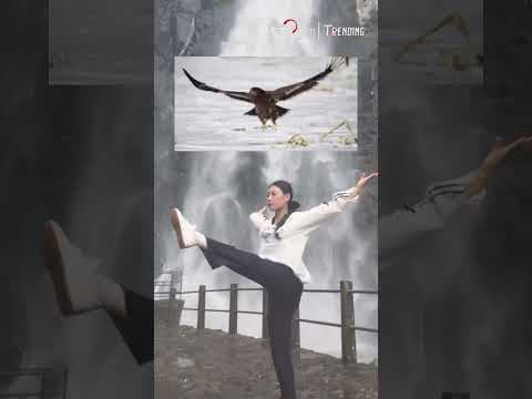 Girl performs Eagle Claw martial arts