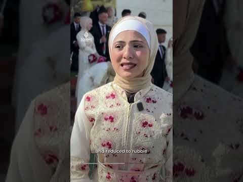 Mass wedding brings brief joy to couples in devastated Gaza