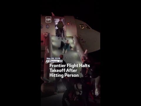 Frontier Flight Halts Takeoff After Hitting Person