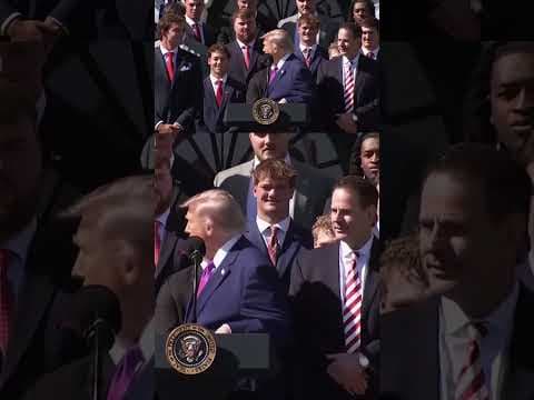Confused Trump Can't Locate Indiana Football Coach — Who's Right Next to Him! 😳