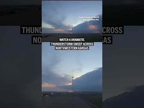Watch a dramatic thunderstorm sweep across northwestern Kansas