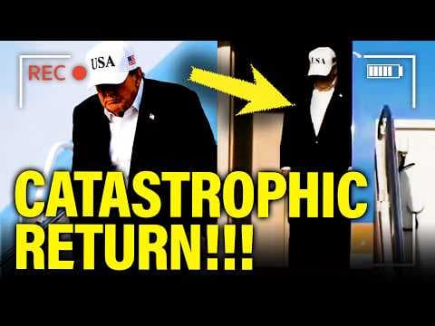 Trump PANICS as HE ARRIVES in US and MARKET CRASHES!!!