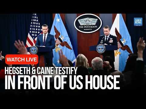 LIVE: US Defense Chief Hegseth & General Caine Testify on Iran War