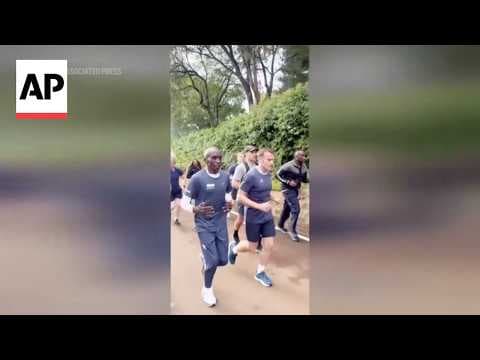 Macron joins two-time Olympic champion Eliud Kipchoge for morning run in Nairobi
