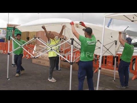 Preparations underway at Granadilla port in Tenerife for arrival of hantavirus-stricken ship