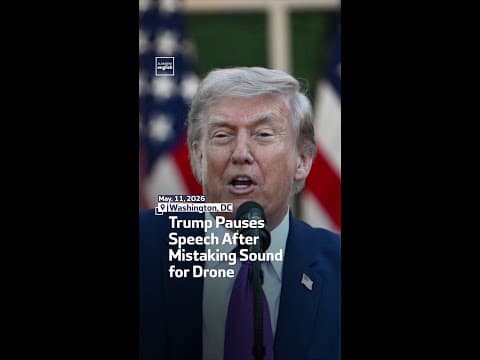 Trump Pauses Speech After Mistaking Sound for Drone