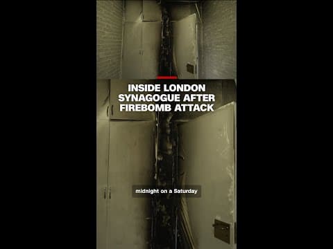 Inside London synagogue after firebomb attack