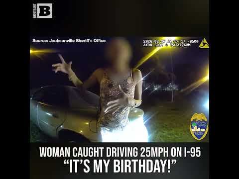 "It's My Birthday!" Woman Caught Driving 25mph on I-95