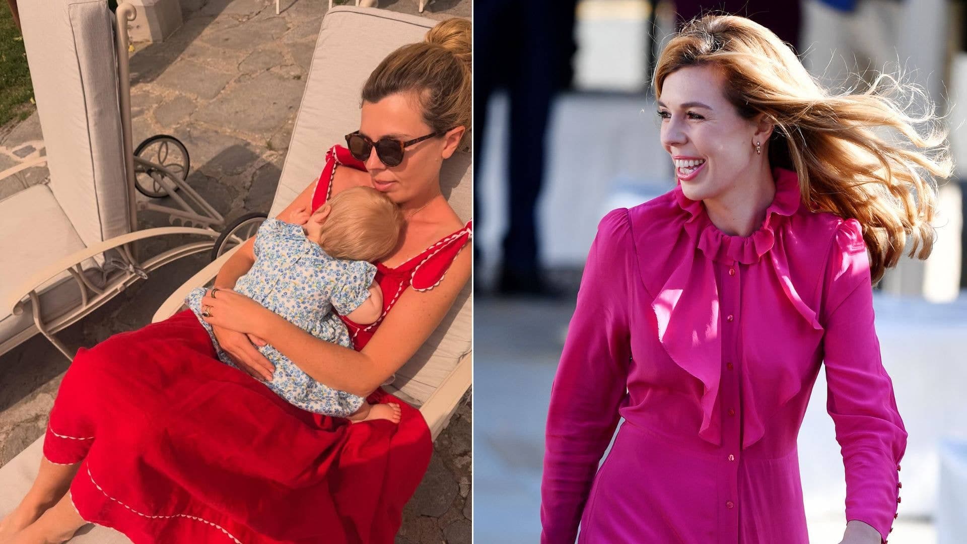 Carrie Johnson shows off baby Poppy's fiery red hair in adorable photo