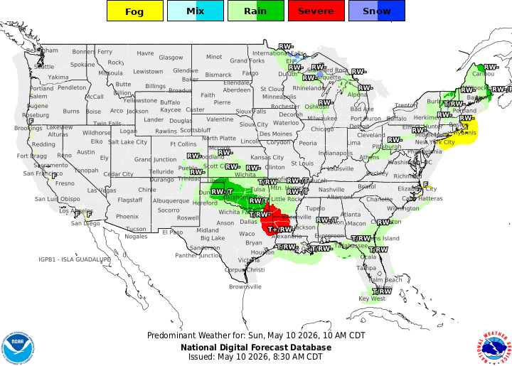 Mother’s day Weather and Expected Severe Weather