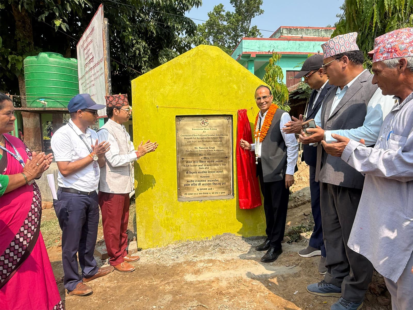 Nepal: Foundation stone laid for school being constructed with Indian assistance