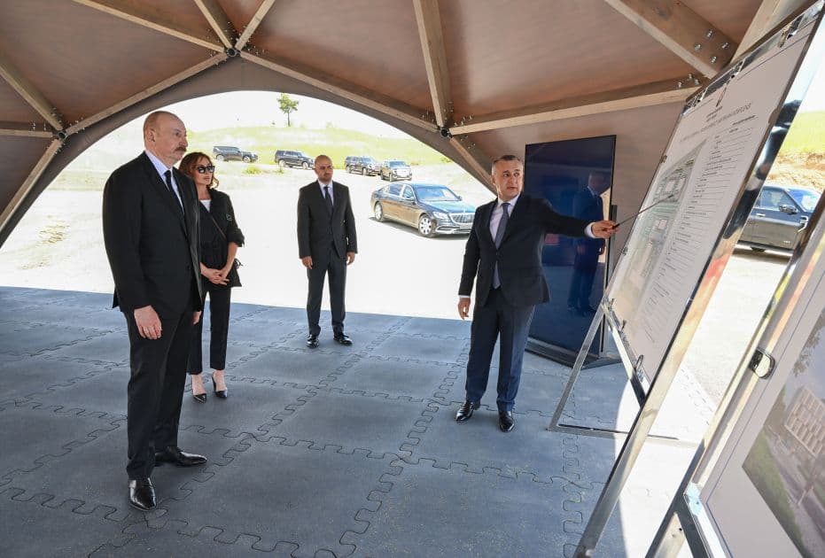 President Ilham Aliyev and First Lady Mehriban Aliyeva inspected construction of Jabrayil District Central Hospital