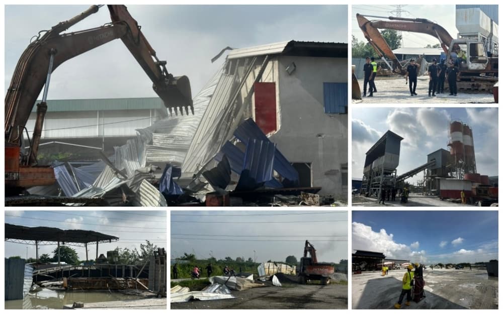 Nineteen illegal factories in Pulau Indah demolished after operating for over 20 years
