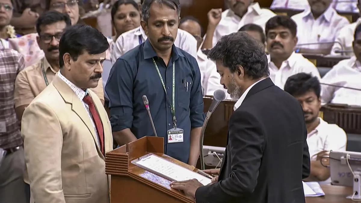 CM Joseph Vijay takes oath in TN Assembly