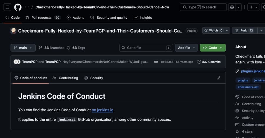 TeamPCP Compromises Checkmarx Jenkins AST Plugin Weeks After KICS Supply Chain Attack
