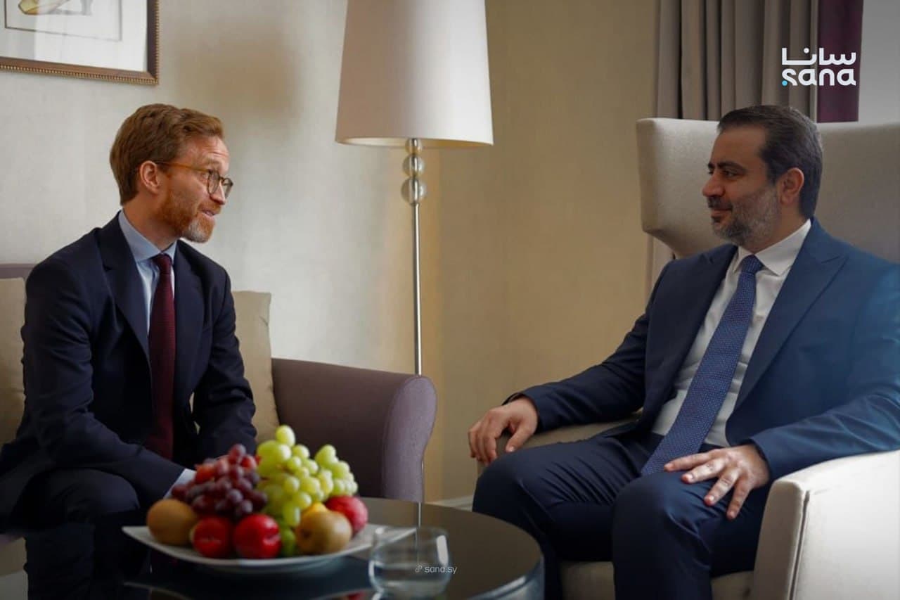 Al-Shaibani meets Barnes-Dacey on the EU-Syria Partnership Coordination Forum sidelines