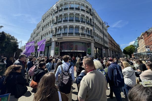 Hundreds gather for protest against Stephen’s Green Shopping Centre redevelopment