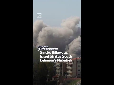 Smoke Billows as Israel Strikes South Lebanon’s Nabatieh