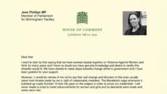 Jess Phillips' resignation letter in full