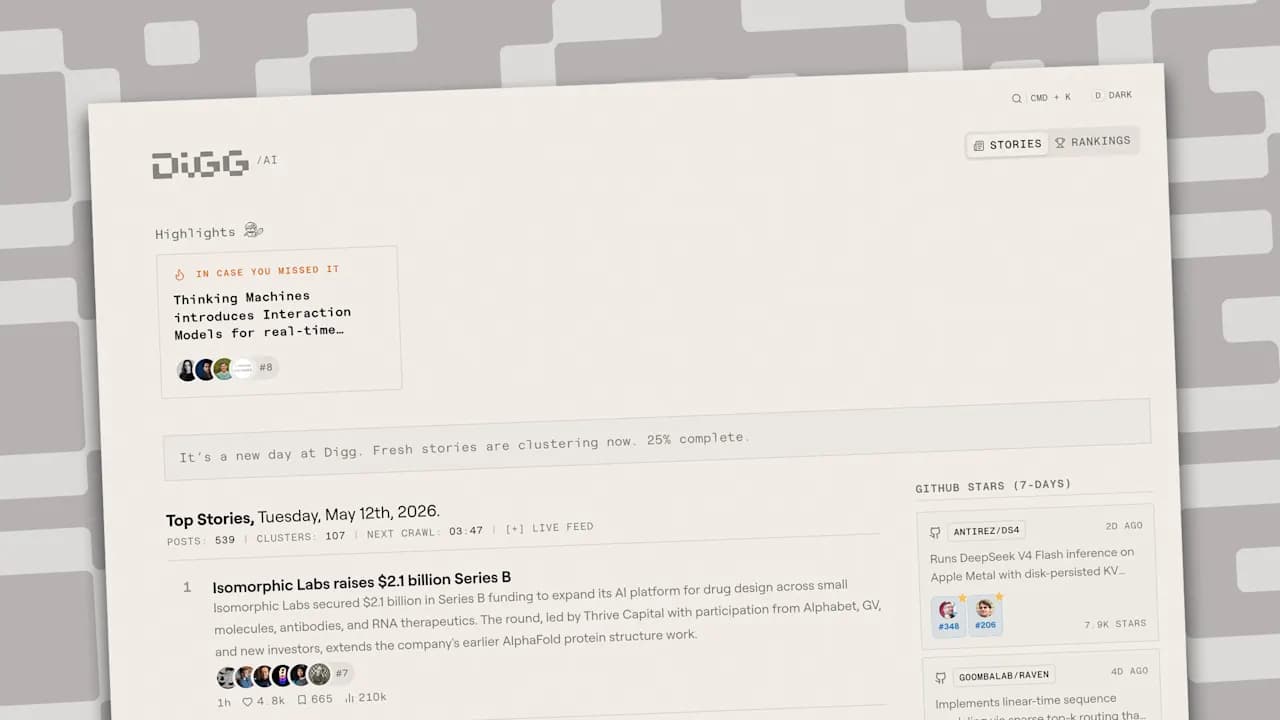 Digg is back (again), this time as an AI news aggregator