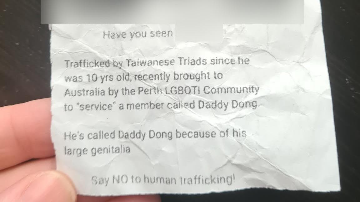 Man charged over allegedly distributing thousands of obscene, queerphobic flyers across Perth