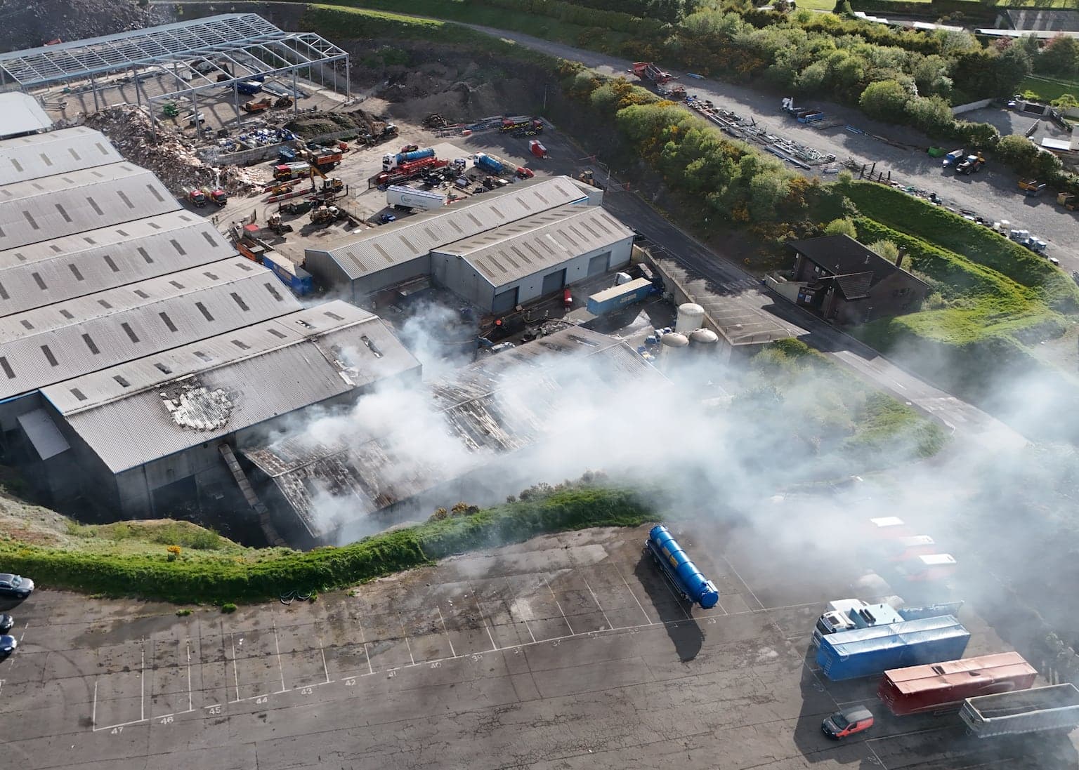 Fire crews remain at ‘massive blaze’ at Co Down waste site