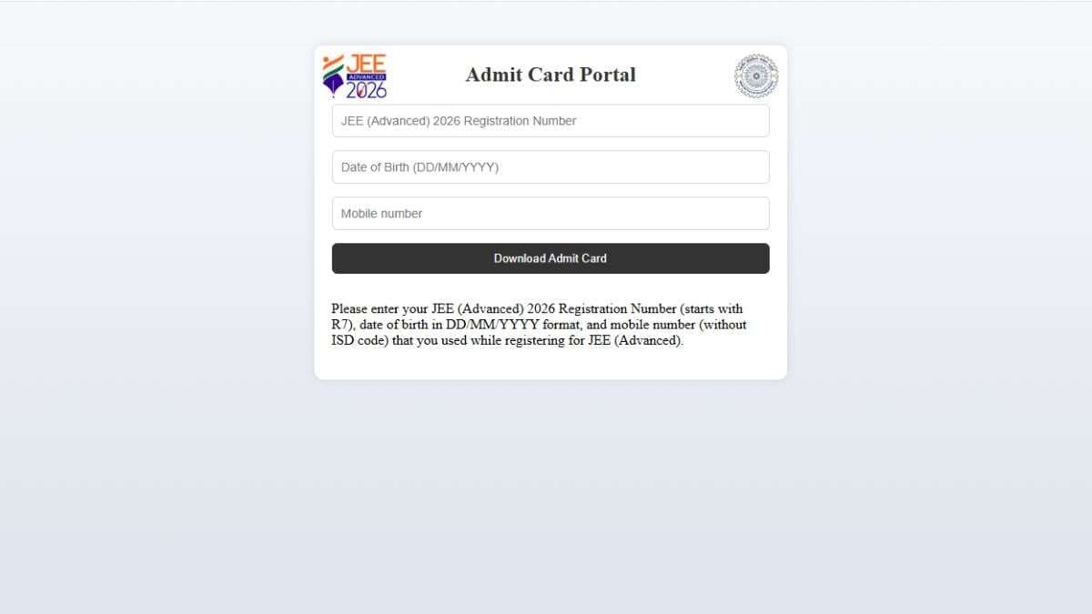 JEE Advanced admit card 2026 out at jeeadv.ac.in; login credentials, steps to download