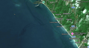 A satellite image captured stains in the waters off Tuapse.