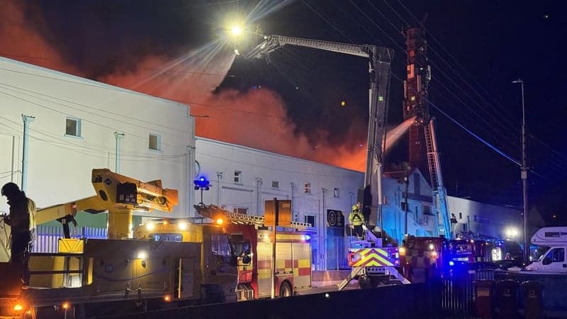 Major fire in commercial premises in Waterford city